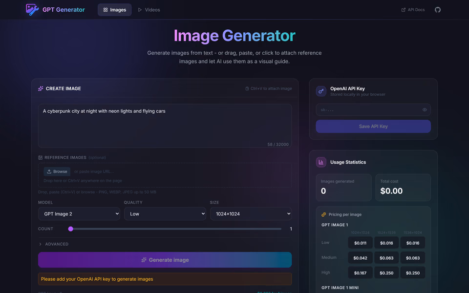GPT Images screenshot
